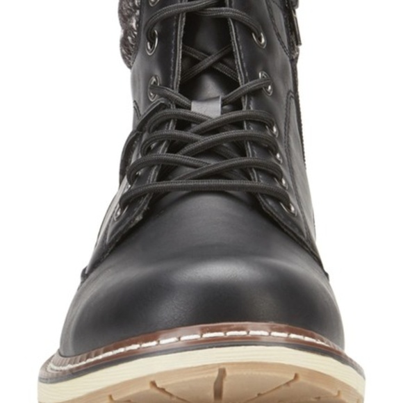 Reserved Footwear Leather Lace-Up Mid Boot Black